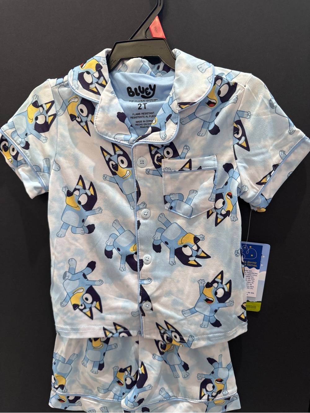 NWT toddler bluey 2 piece set pajamas blue white sz 2T - selling two sets for 16
